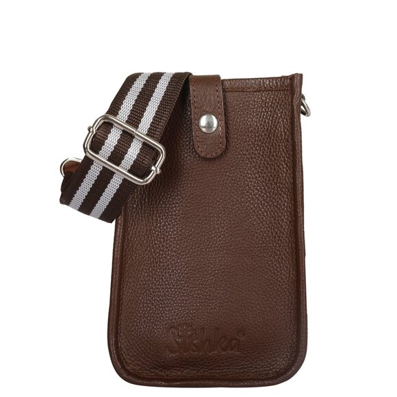 Leather Crossbody Brown Phone Sling Wallet Bag–Small Shoulder  Bag for Daily Use - Picture 1 of 10